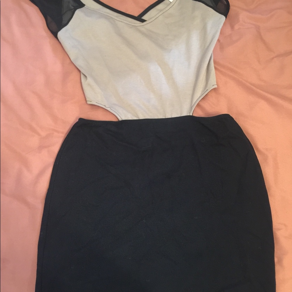 Dress with open cut sides